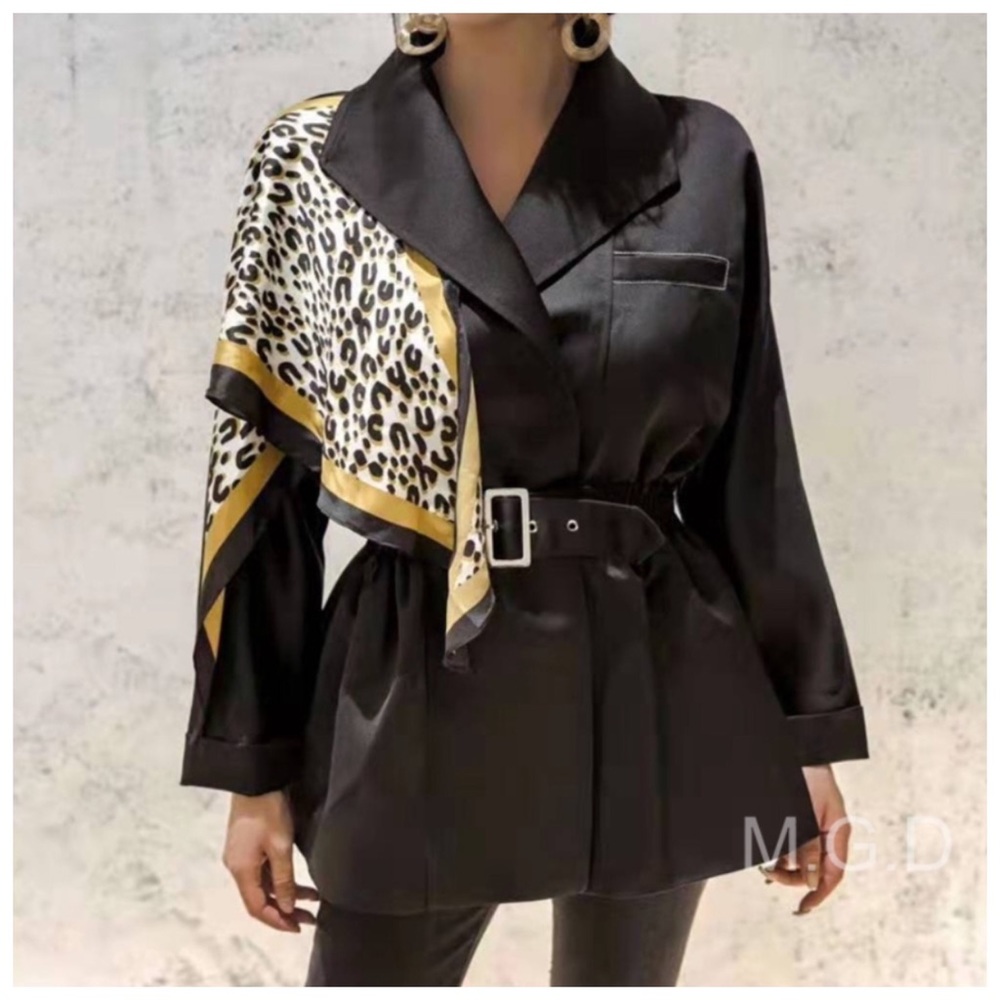 Black Silk Scarf Jacket Small Medium - Picture 3 of 9